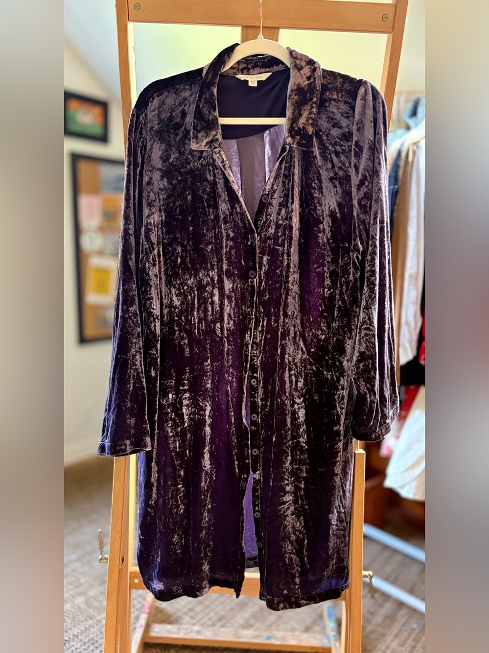 Garnet Hill Velvet Top in Deep Purple NEVER WORN
